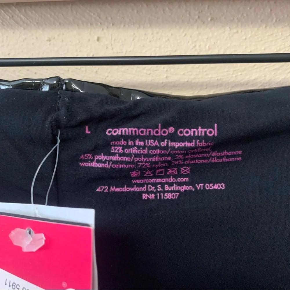 Commando Faux Patent Leather Leggings in Black Size Large NWT New